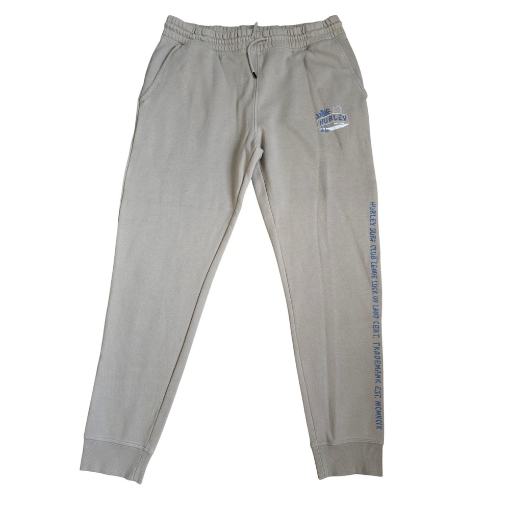 Hurley Surf Club Khaki Tan Fleece Jogger Sweatpants XL